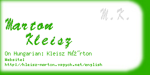 marton kleisz business card